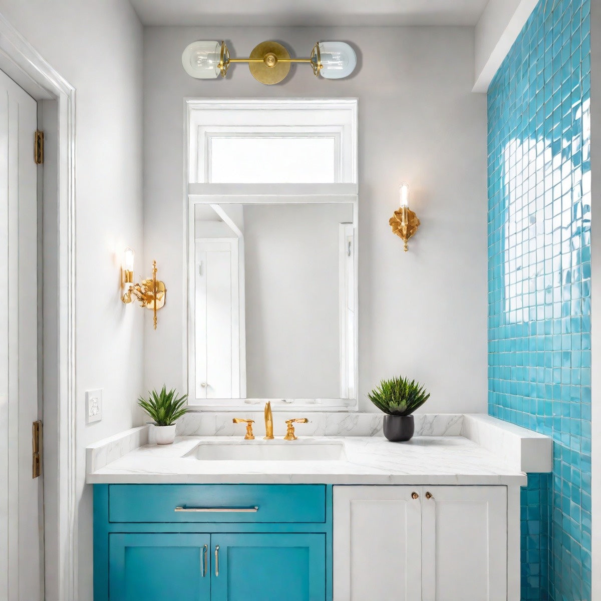 Double Head Sconce - Bubble Pop Vanity Glass Wall Light