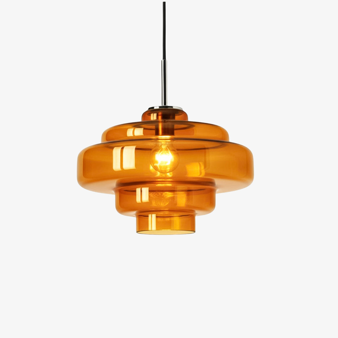 Koloro Elegant Retro Glass Pendant Light – Adjustable Length for Living Room & Hallway