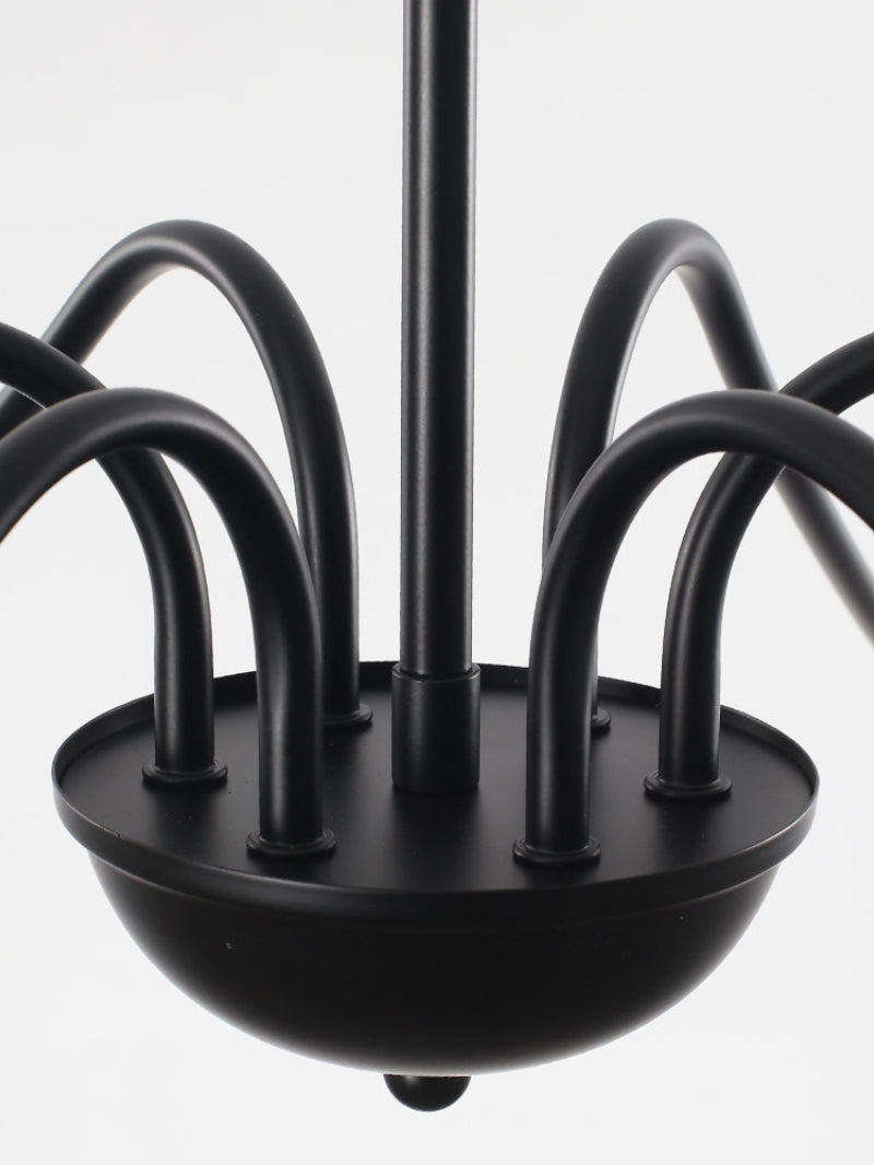 American Simple Vintage Iron Candle Shaped Multi-Head Chandelier