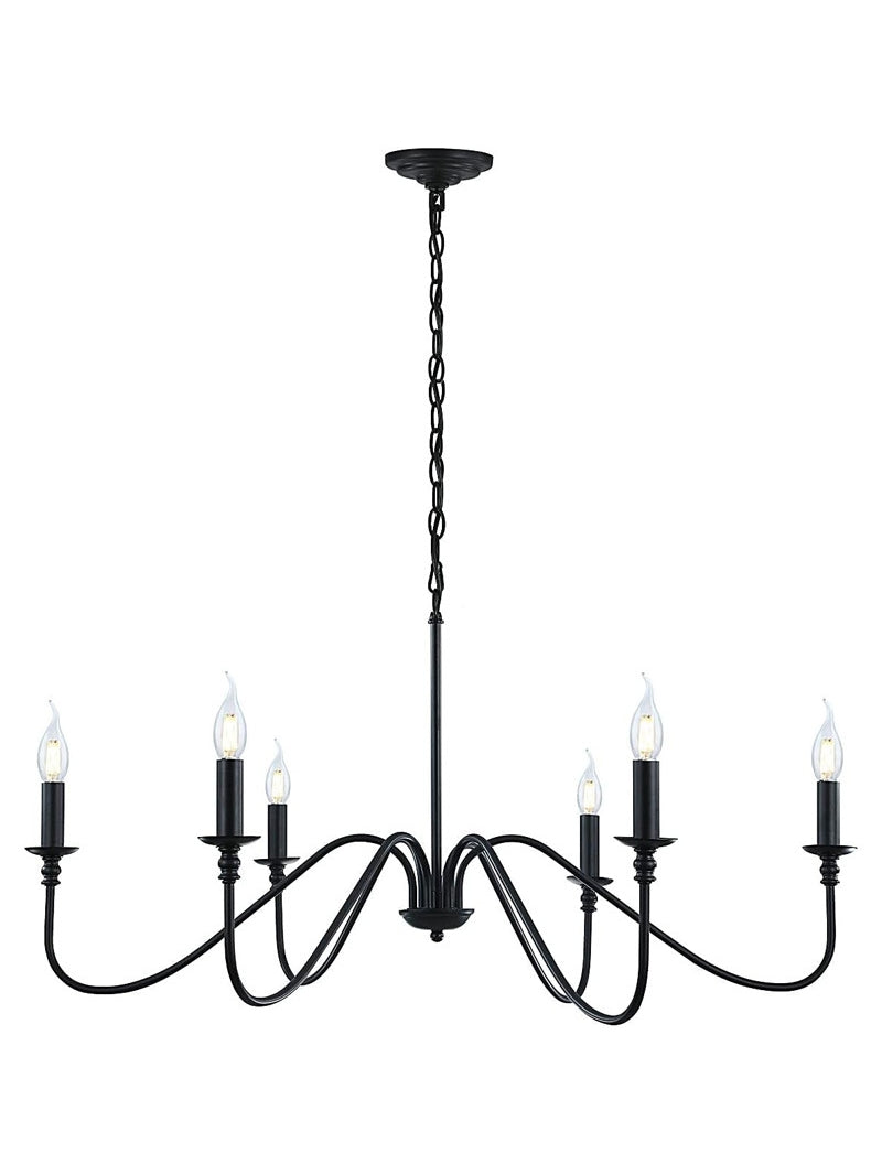 American Simple Vintage Iron Candle Shaped Multi-Head Chandelier