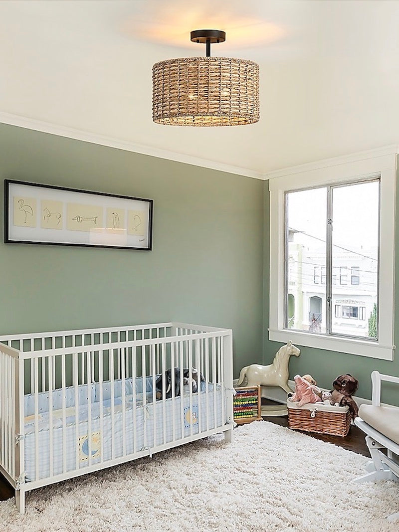 Bohemian Style 2-Light Semi Flush Mount Ceiling Light