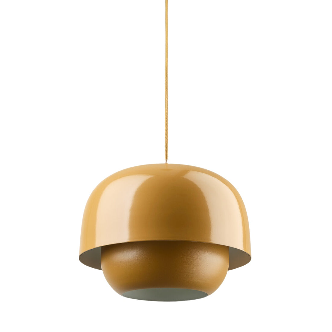 Stained Glass Pendant Lamp – Double Dome Colored Glass Light