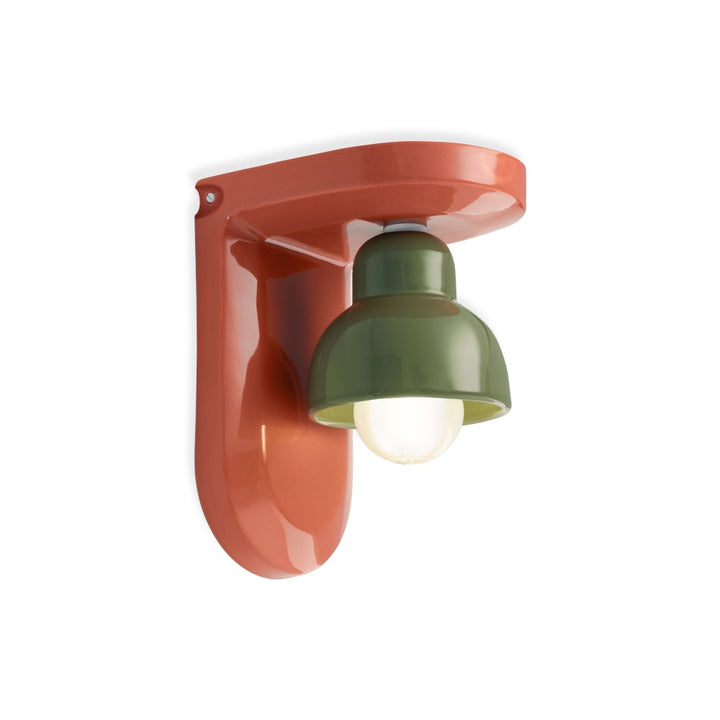 Glossy Wall Sconce With Retro-Inspired Ceramic Form