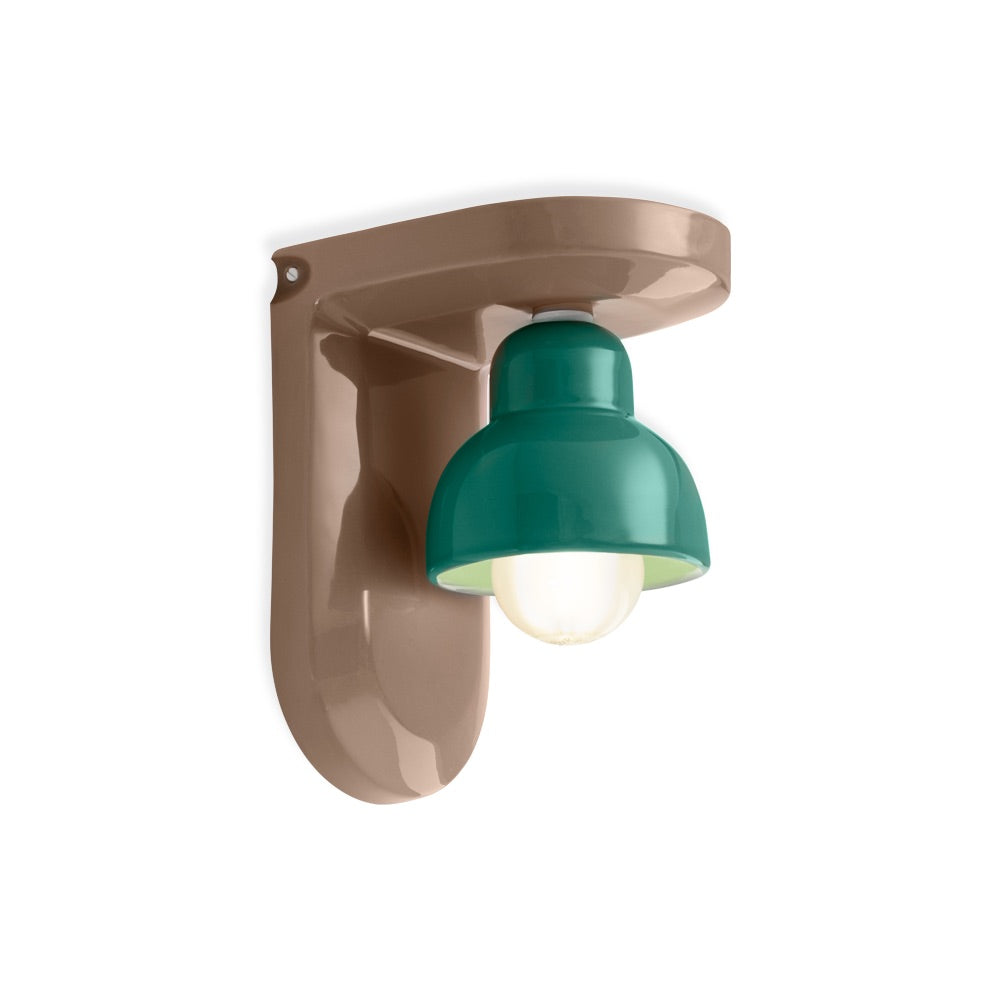 Glossy Wall Sconce With Retro-Inspired Ceramic Form