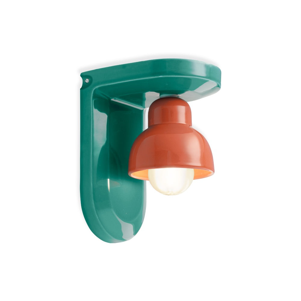 Glossy Wall Sconce With Retro-Inspired Ceramic Form