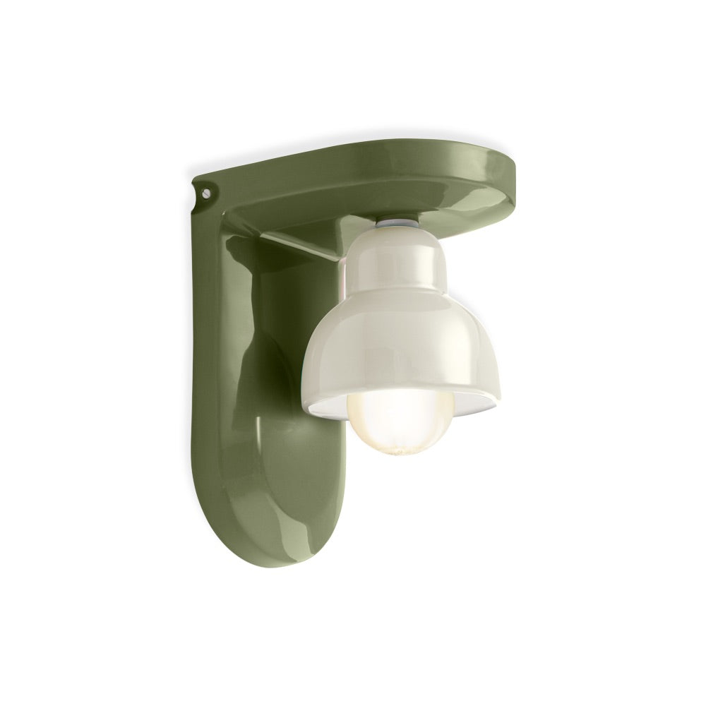 Glossy Wall Sconce With Retro-Inspired Ceramic Form