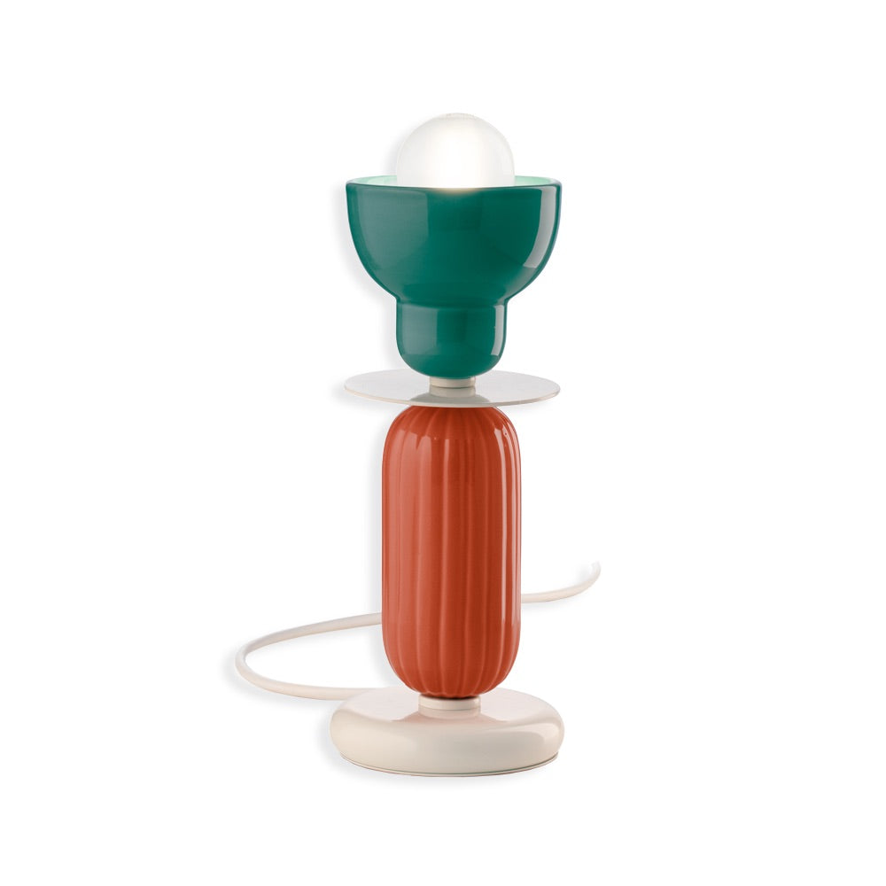 Eclectic Ceramic Table Lamp With Artistic Curves and Contrast