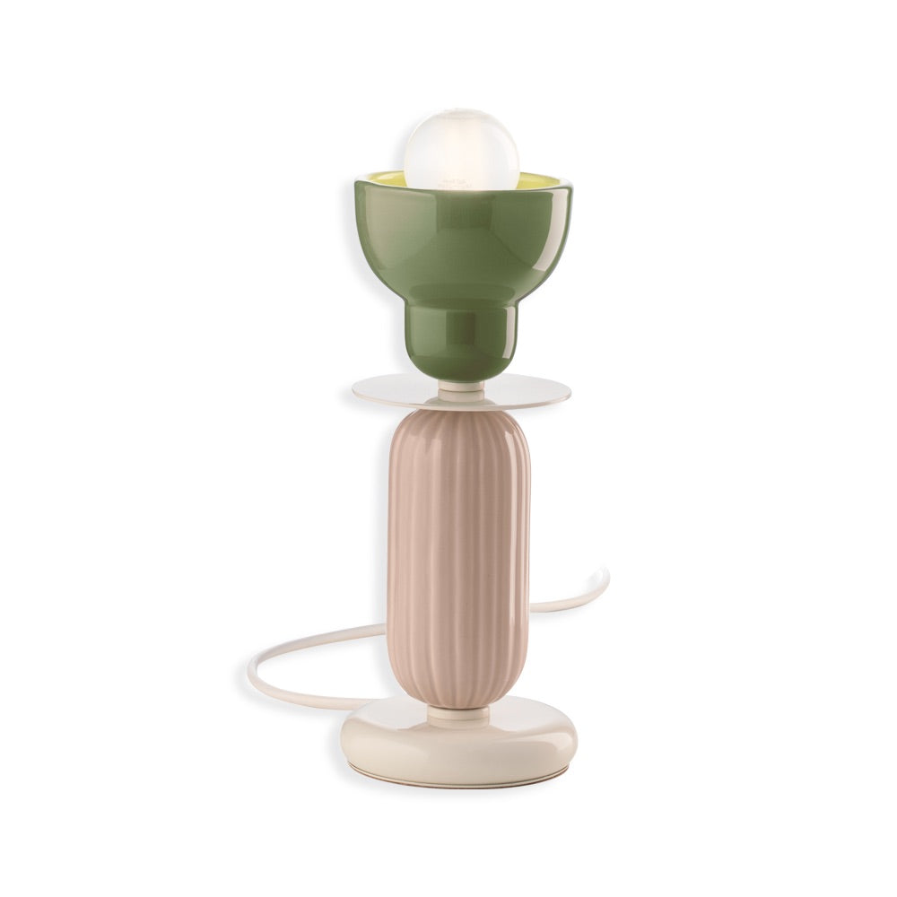 Eclectic Ceramic Table Lamp With Artistic Curves and Contrast