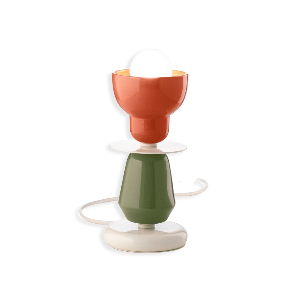Eclectic Ceramic Table Lamp With Artistic Curves and Contrast