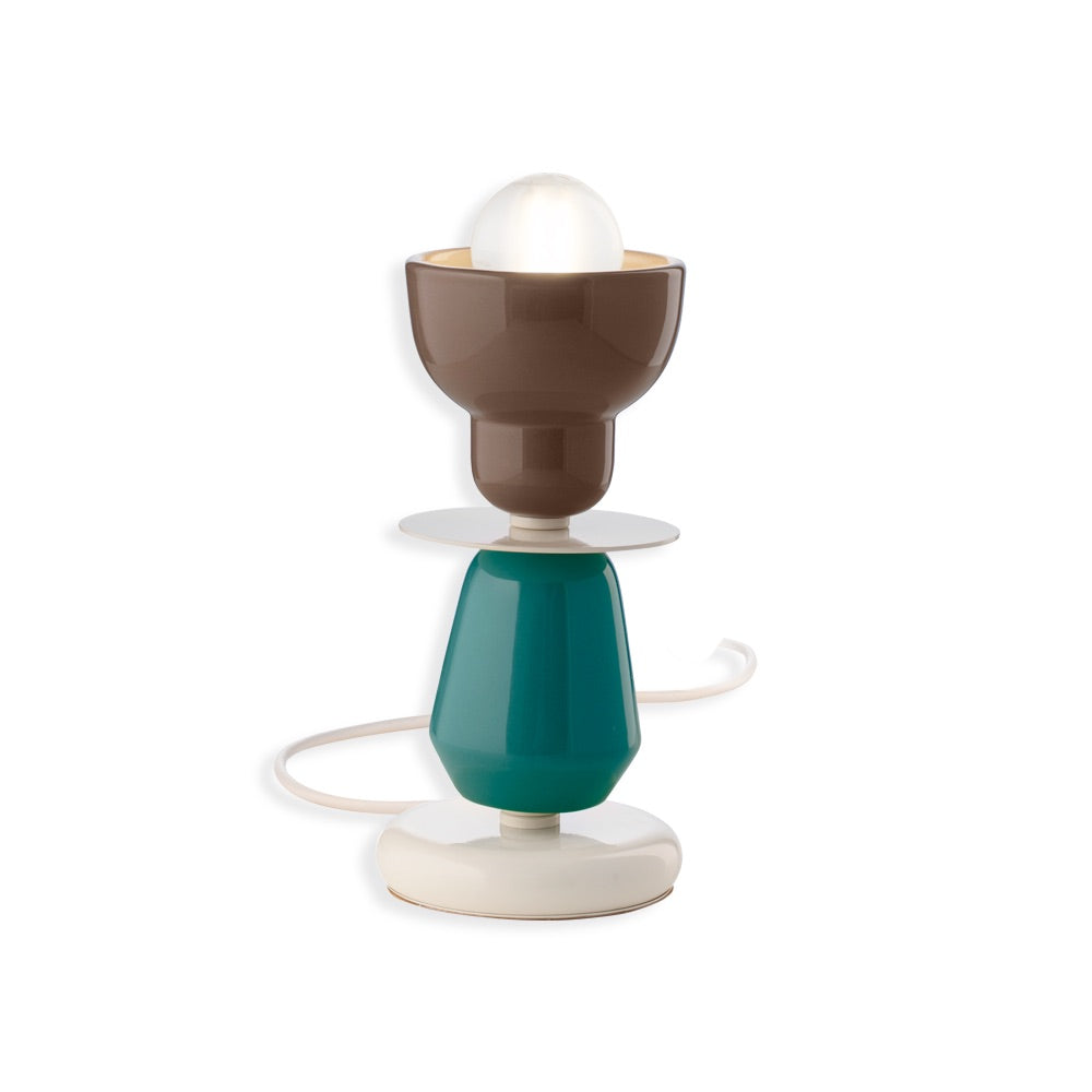 Eclectic Ceramic Table Lamp With Artistic Curves and Contrast