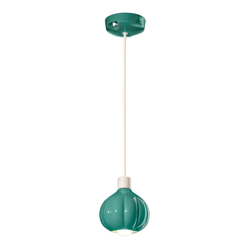 Contemporary Pendant Light with Glossy Ceramic Finish