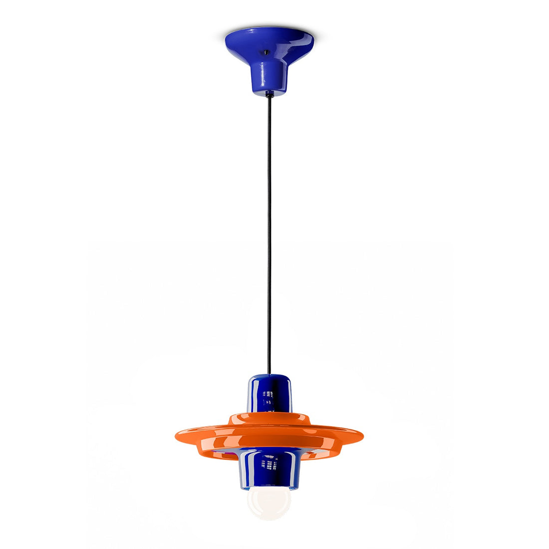 Contemporary Pendant Lamp – Glazed Ceramic With Bold Geometry