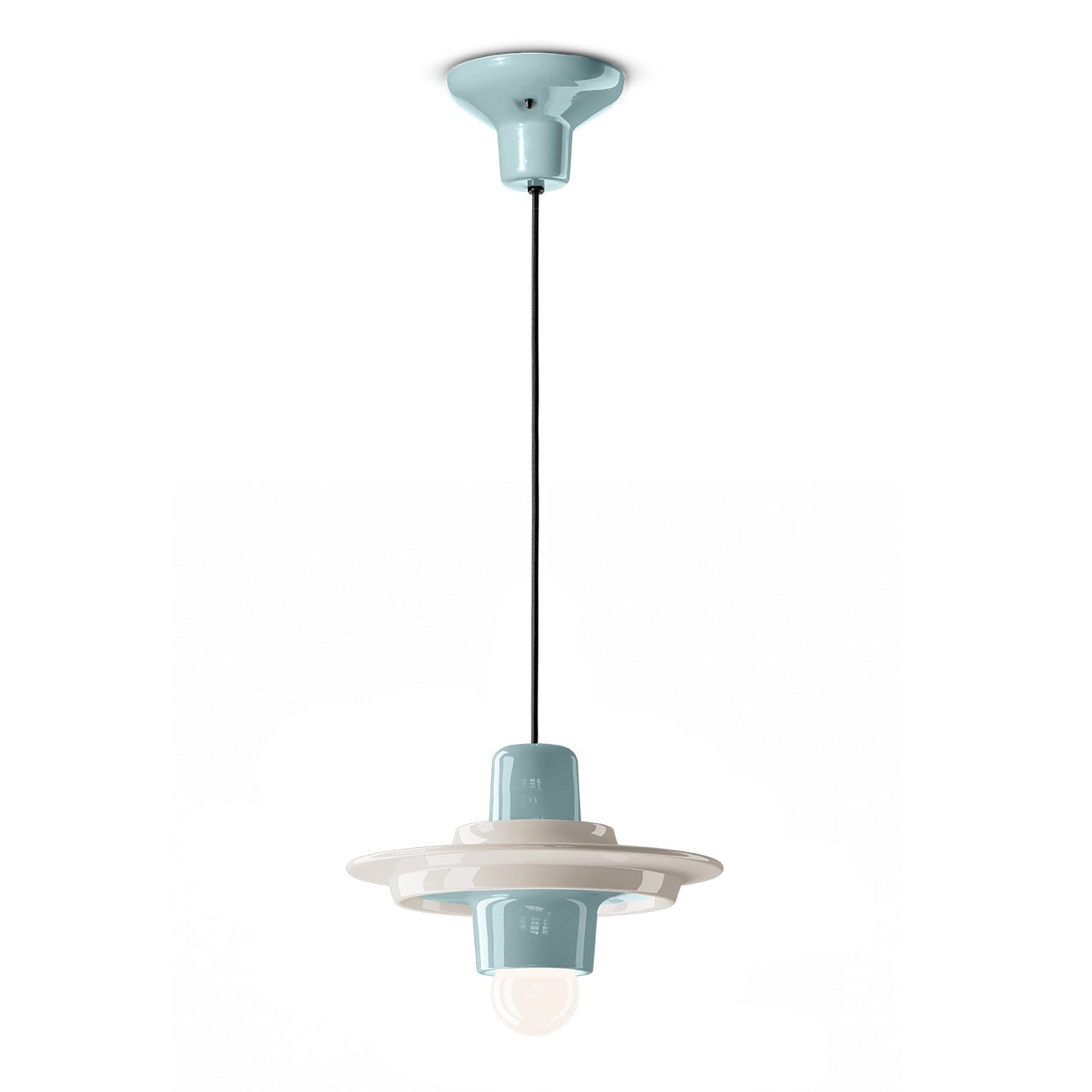 Contemporary Pendant Lamp – Glazed Ceramic With Bold Geometry