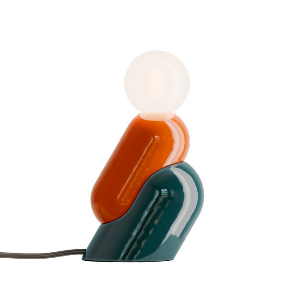 Contemporary Ceramic Table Lamp With Handcrafted Glass Sphere