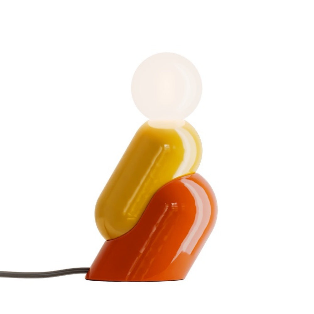 Contemporary Ceramic Table Lamp With Handcrafted Glass Sphere