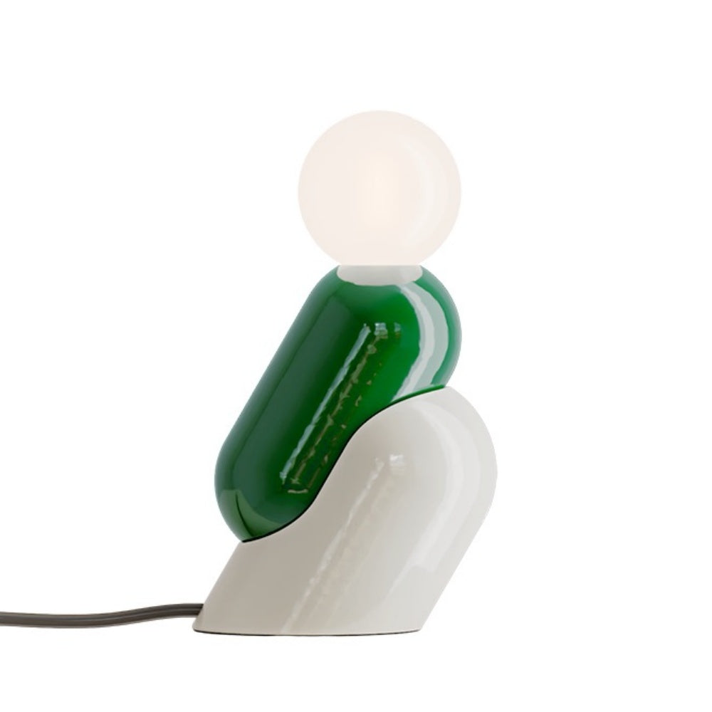 Contemporary Ceramic Table Lamp With Handcrafted Glass Sphere