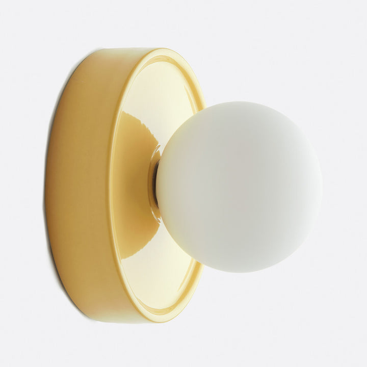 Ceramic Globe Wall Sconce – Opal Glass Bedside Light