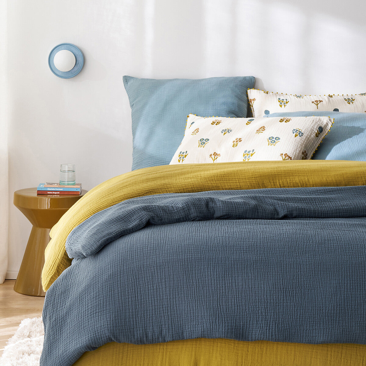 Ceramic Globe Wall Sconce – Opal Glass Bedside Light