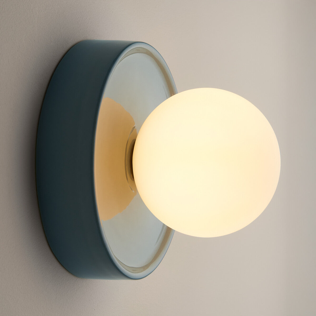 Ceramic Globe Wall Sconce – Opal Glass Bedside Light