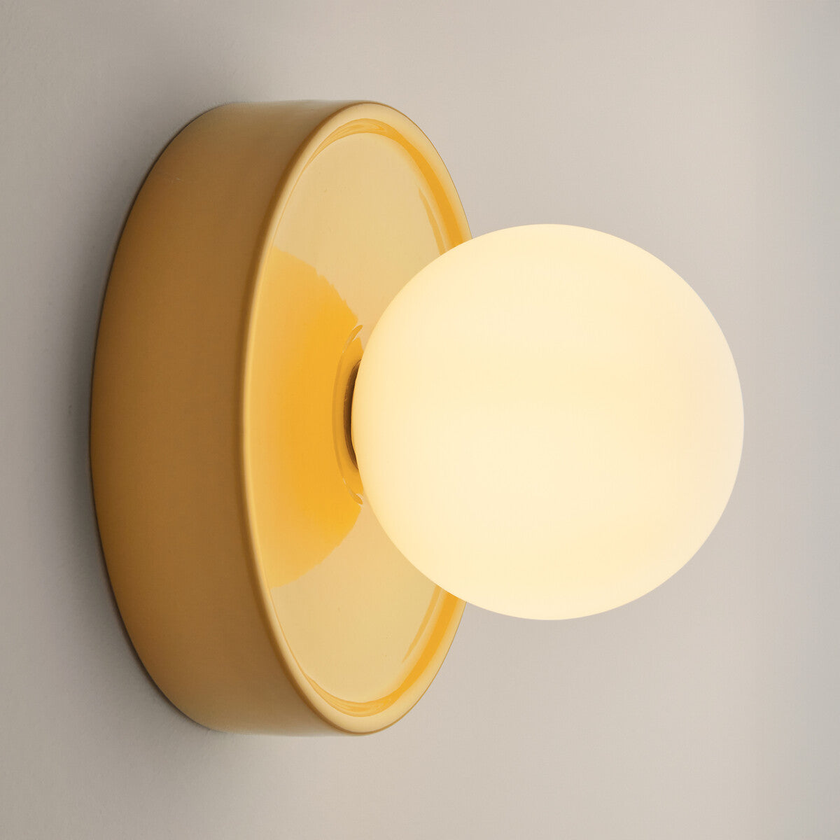Ceramic Globe Wall Sconce – Opal Glass Bedside Light