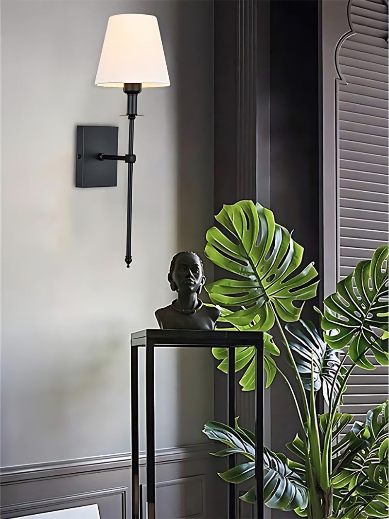 Classic Fabric Shade Battery Wireless Wall Sconce
