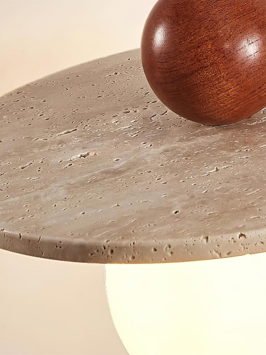 Cream Style Flying Disc Travertine Pendant Lamp