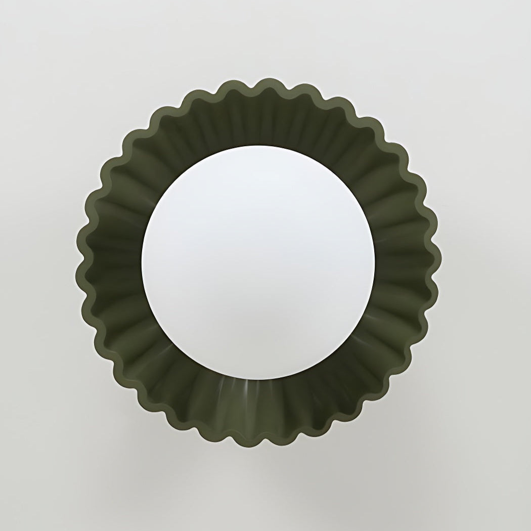 Modern Cream Alien Ceiling Light -  Flower Bud Stained Glass Flush Light