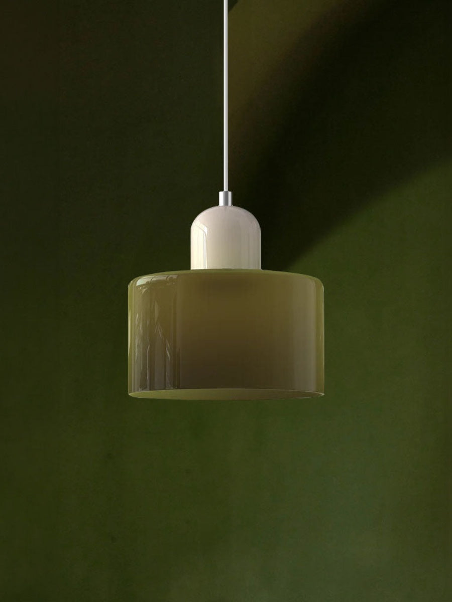 Creative Morandi Cylinder Glass Pendant Light