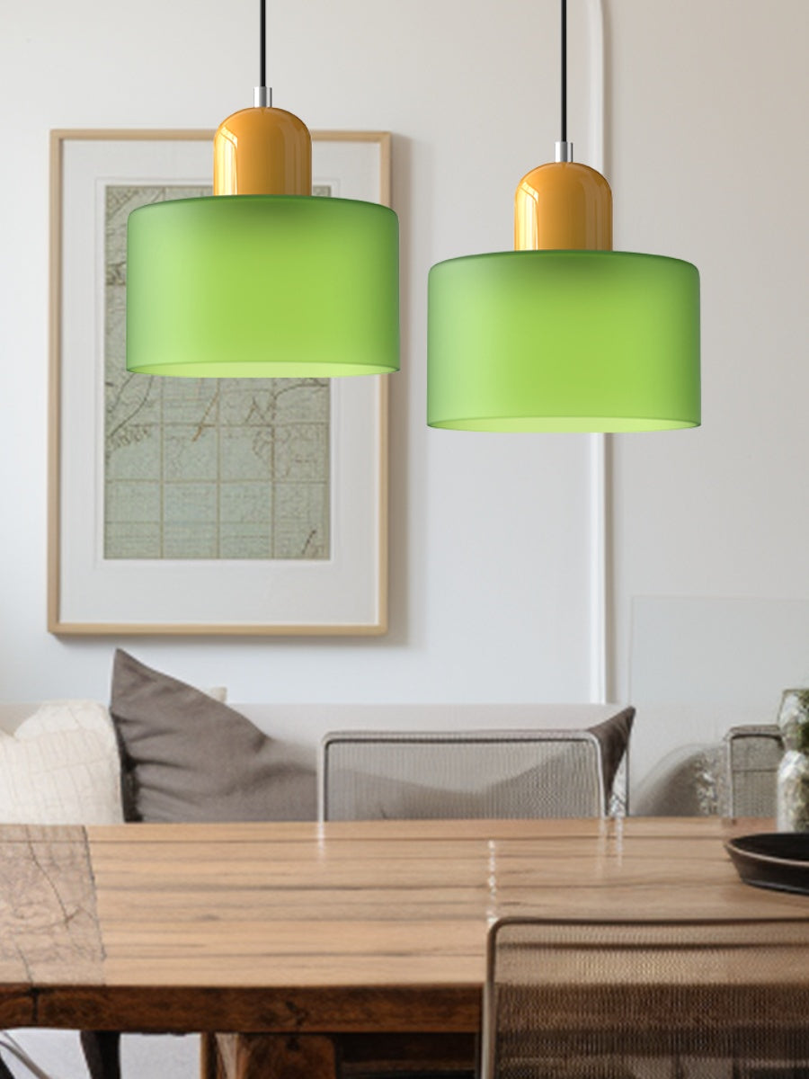 Creative Morandi Cylinder Glass Pendant Light