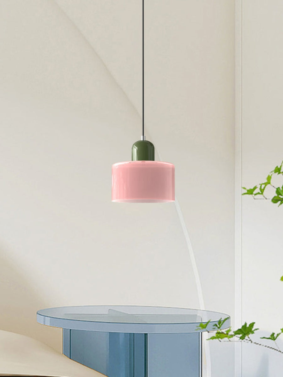 Creative Morandi Cylinder Glass Pendant Light