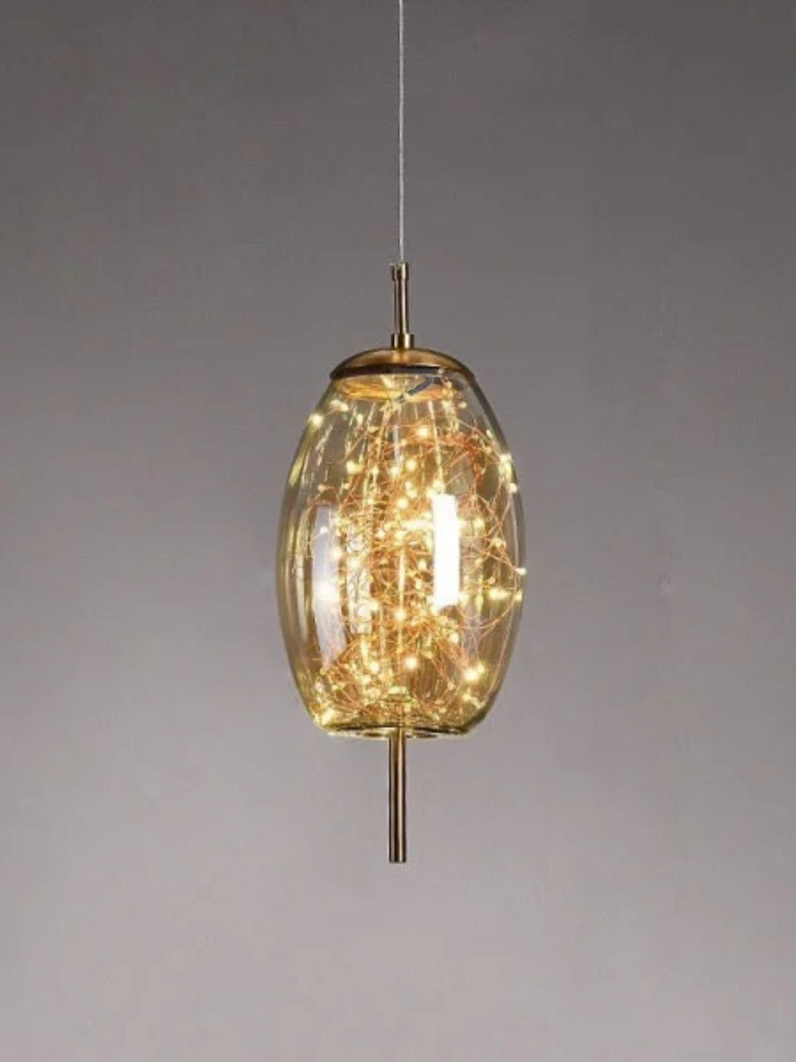 Nordic Starry Cylinder Glass Pendant Lamp