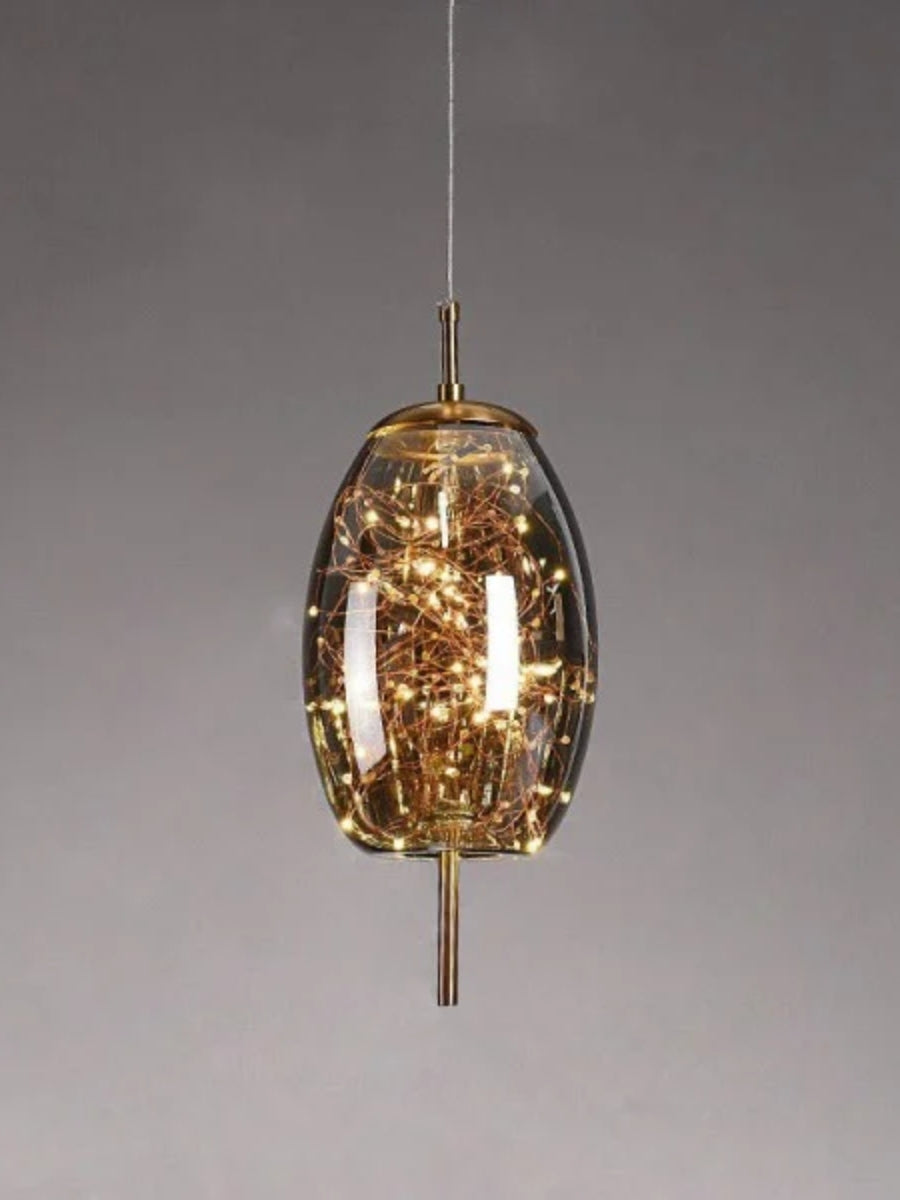 Nordic Starry Cylinder Glass Pendant Lamp