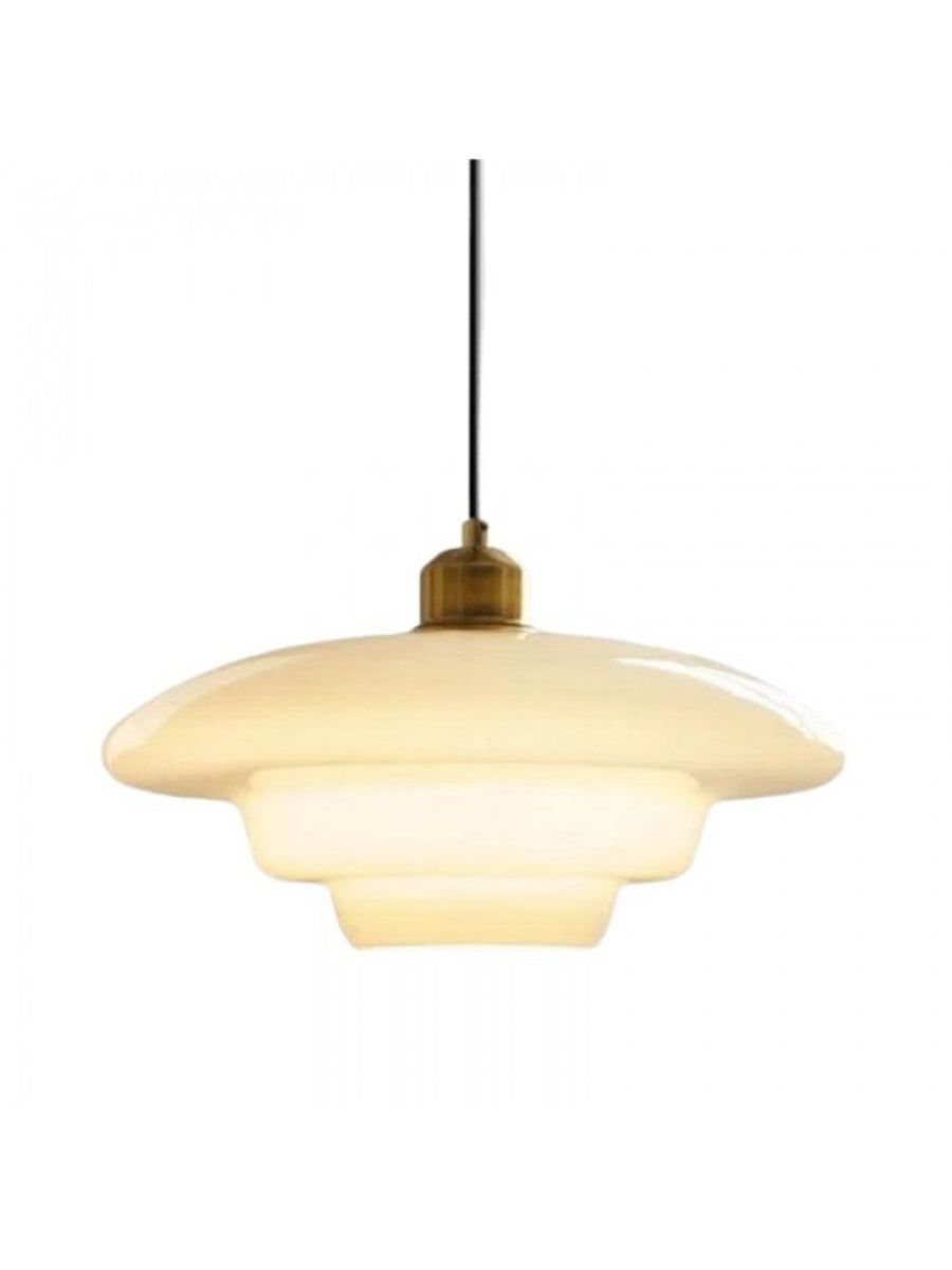 Modern Cream Art Deco Milk Glass Pendant Light