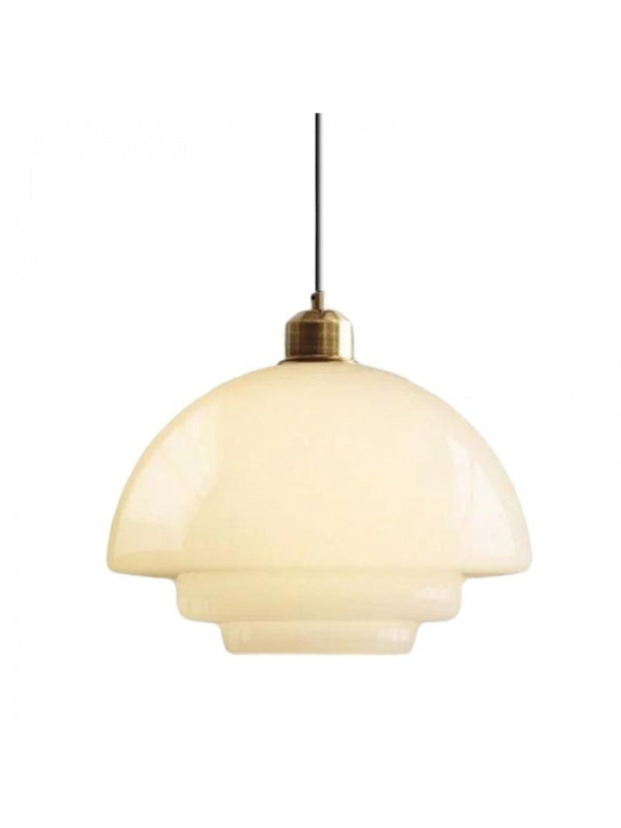 Modern Cream Art Deco Milk Glass Pendant Light