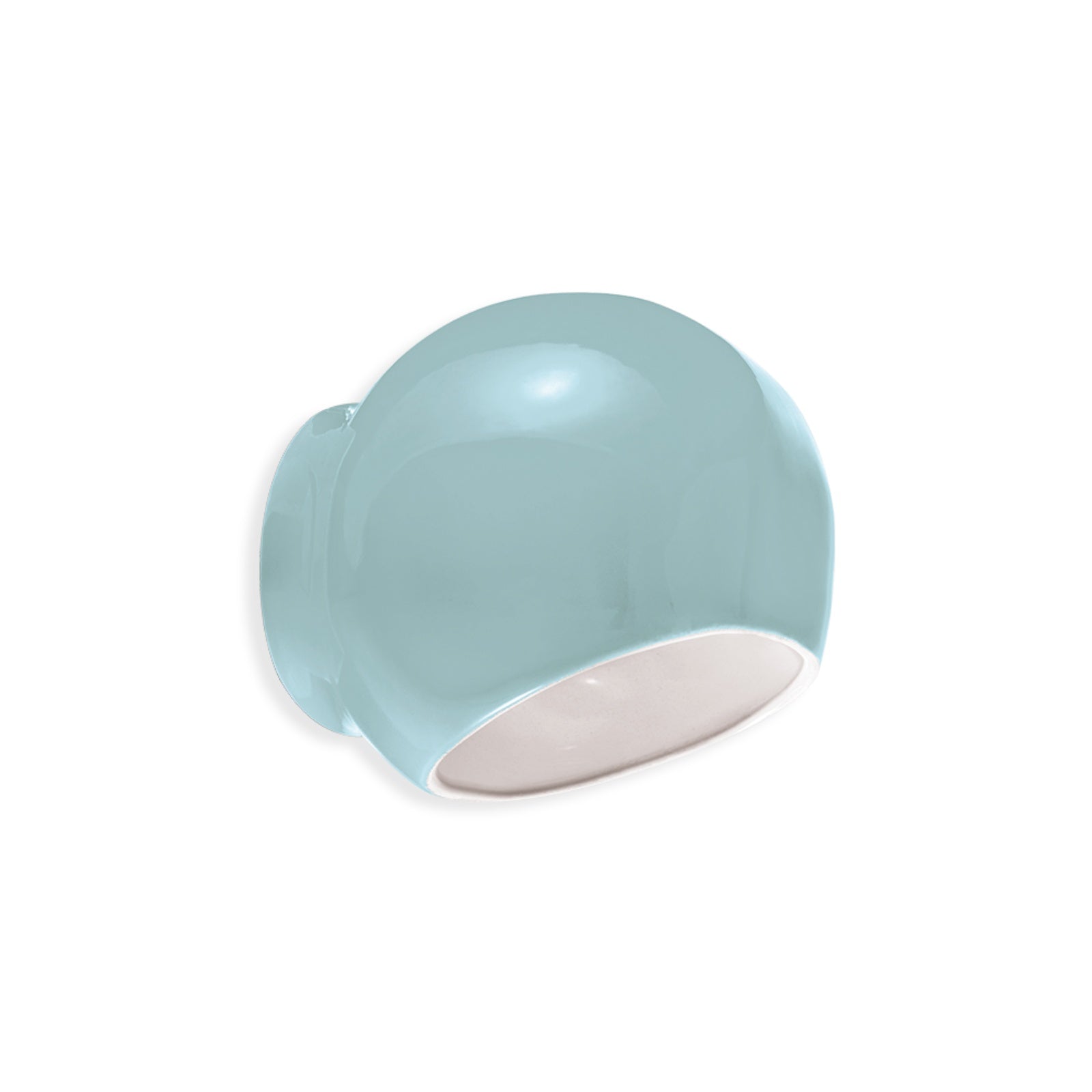 Rounded Dome Ceramic Wall Light with Glass Accent