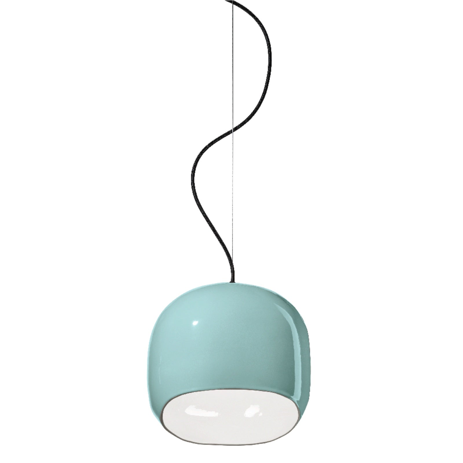 Ceramic Dome Pendant Lamp with Elegant Glass Detail
