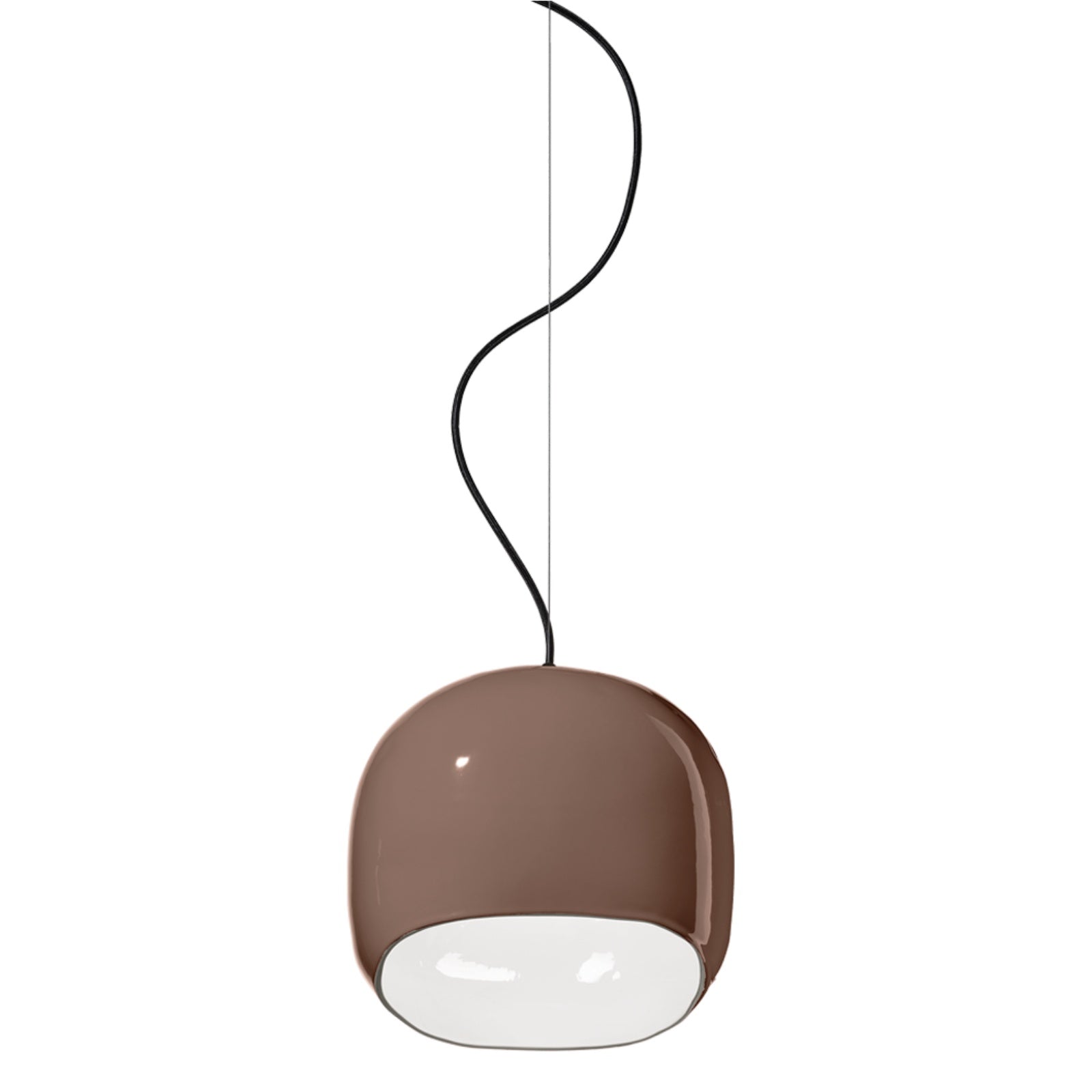 Ceramic Dome Pendant Lamp with Elegant Glass Detail