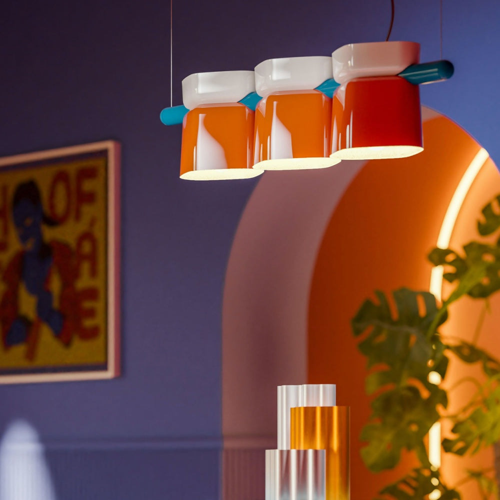 Charming Ceramic Pendant Light With Colorful Elements