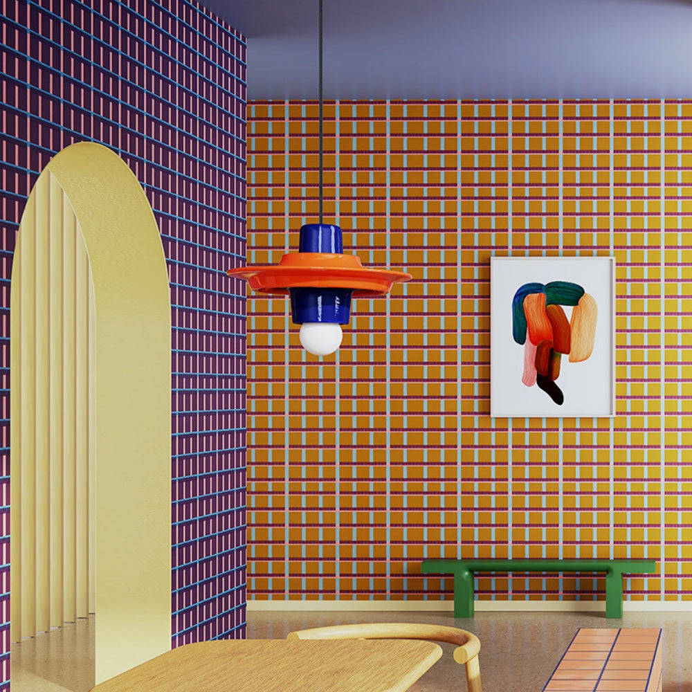 Contemporary Pendant Lamp – Glazed Ceramic With Bold Geometry