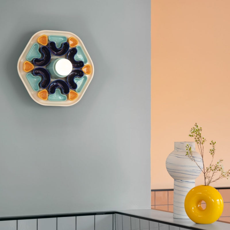 Modern Decorative Ceramic  Wall Light With Radiant Petal Design