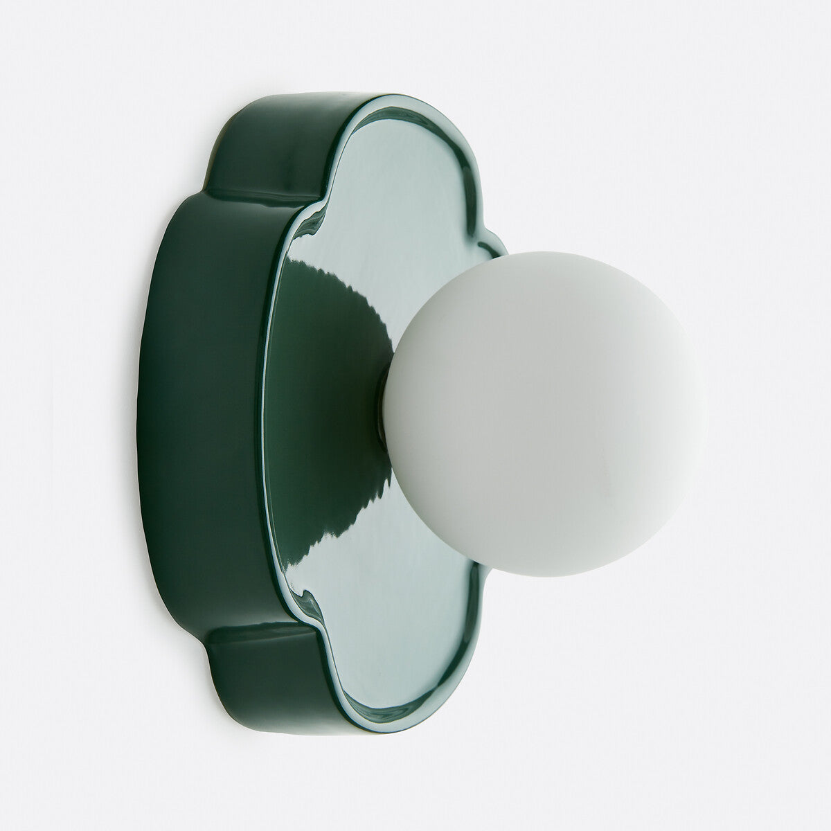 Flower Shape Opal Glass Sconce – Ceramic Wall Light