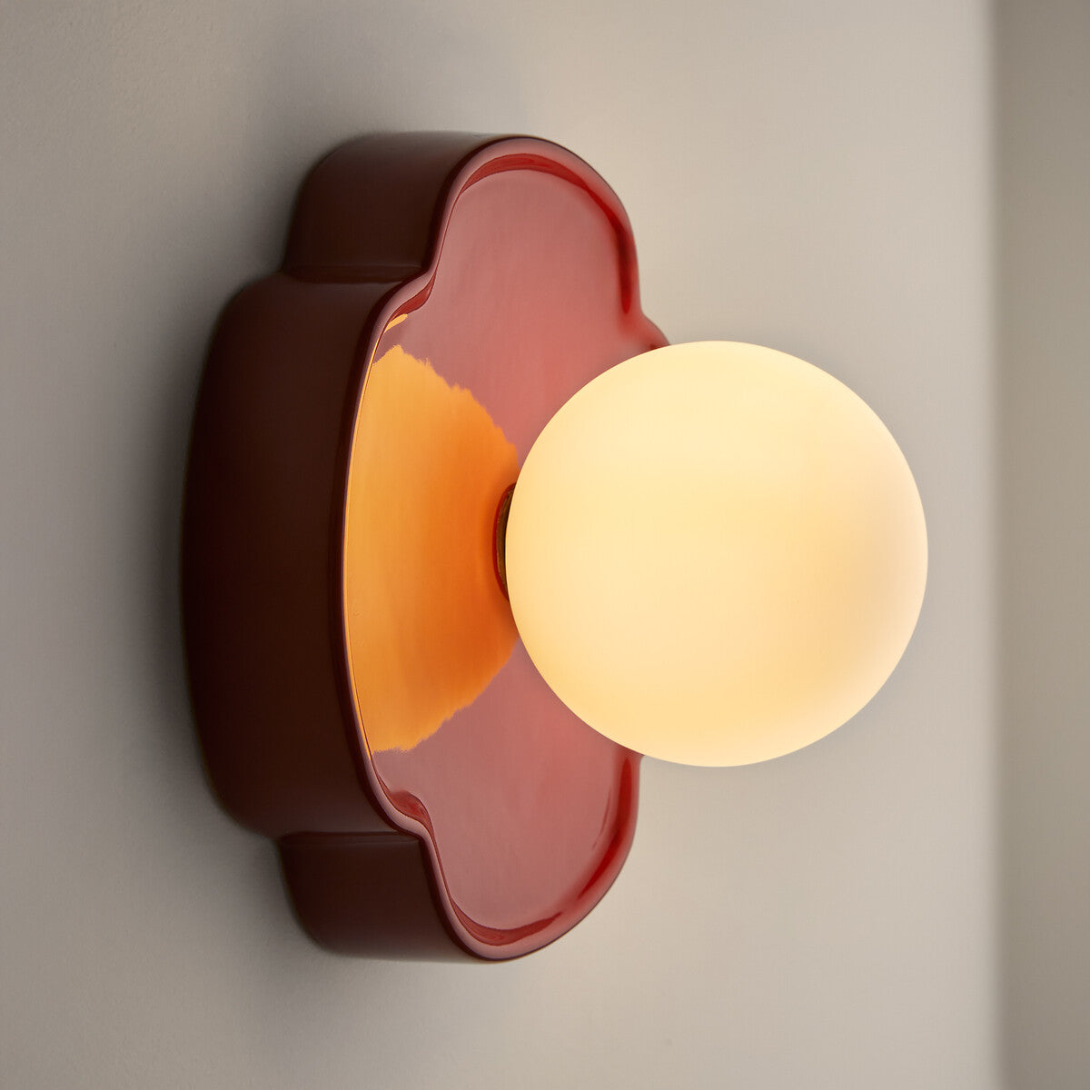 Flower Shape Opal Glass Sconce – Ceramic Wall Light
