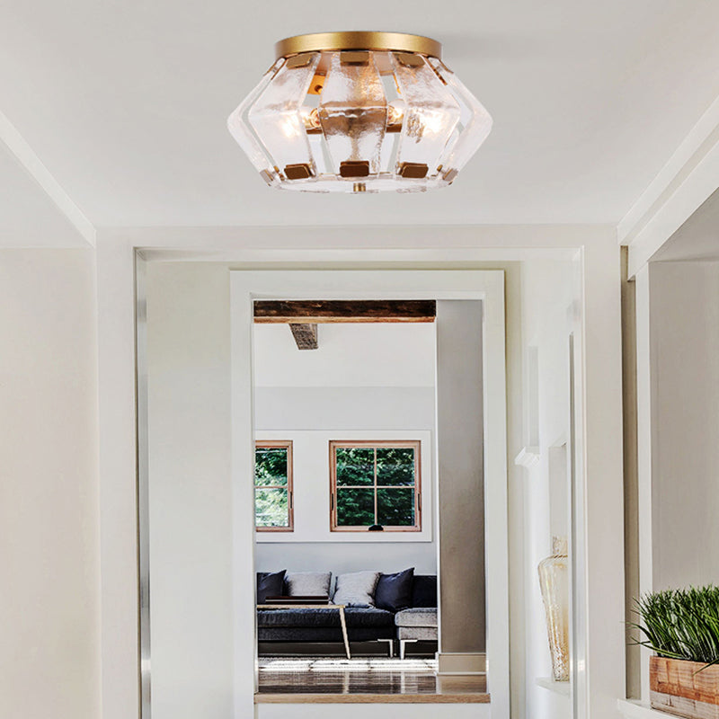 Geometric Jar Glass Retro Ceiling Light With Proportional Lustered Glass For Living Room 5