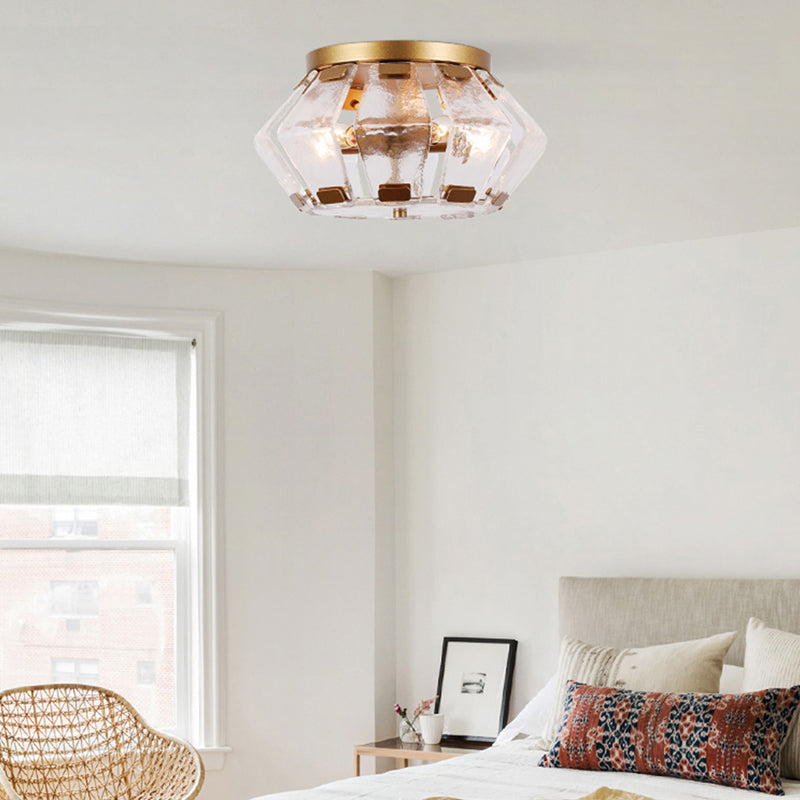 Geometric Jar Glass Retro Ceiling Light With Proportional Lustered Glass For Living Room 4