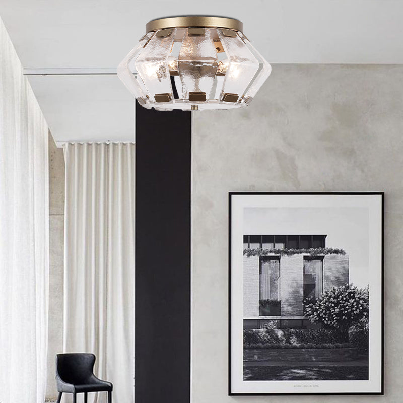 Geometric Jar Glass Retro Ceiling Light With Proportional Lustered Glass For Living Room 3