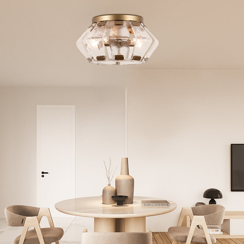 Geometric Jar Glass Retro Ceiling Light With Proportional Lustered Glass For Living Room 1