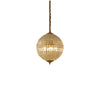 French Antique Brass Crystal Globe Chandelier