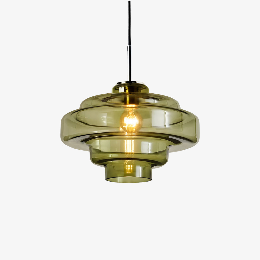 Koloro Elegant Retro Glass Pendant Light – Adjustable Length for Living Room & Hallway