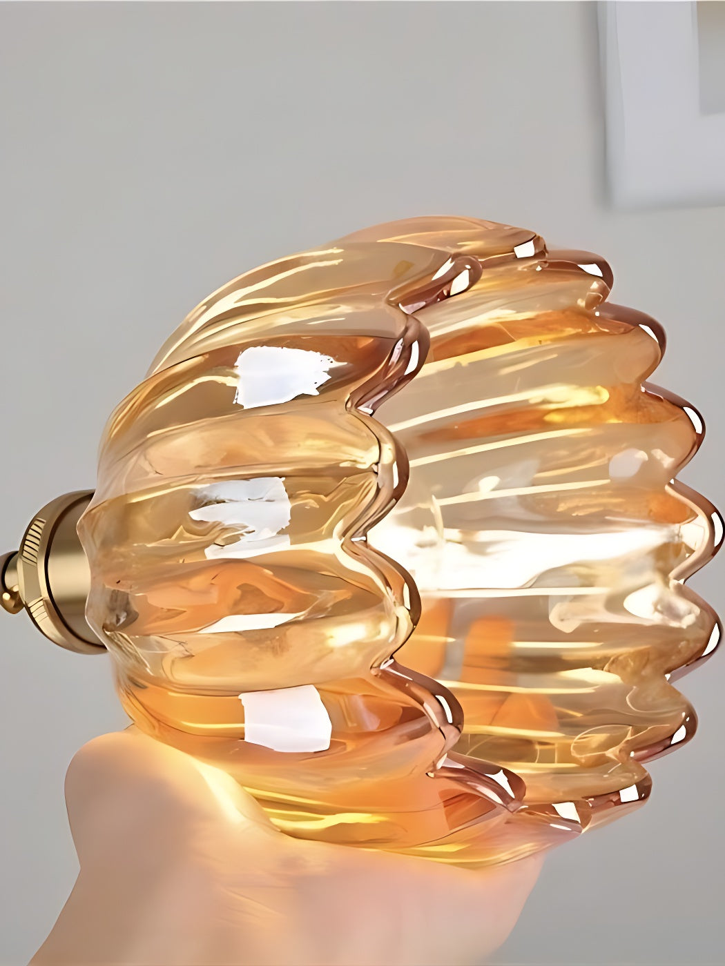 Japanese Retro Glass Flower Pendant Light