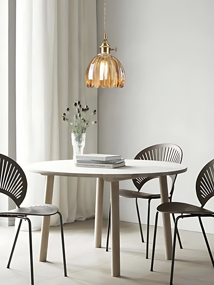 Japanese Retro Glass Flower Pendant Light